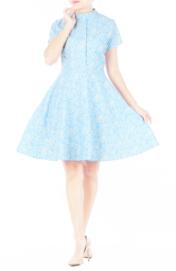 Delightful Daisies Clara Dress - Sky Blue